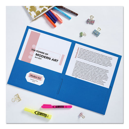 Avery® Two-pocket Folder, 40-sheet Capacity, 11 X 8.5, Light Blue, 25-box freeshipping - TVN Wholesale