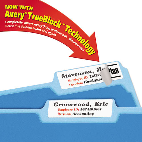 Avery® Extra-large Trueblock File Folder Labels With Sure Feed Technology, 0.94 X 3.44, White, 18-sheet, 25 Sheets-pack freeshipping - TVN Wholesale