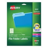 Avery® Clear Permanent File Folder Labels With Sure Feed Technology, 0.66 X 3.44, Clear, 30-sheet, 15 Sheets-pack freeshipping - TVN Wholesale
