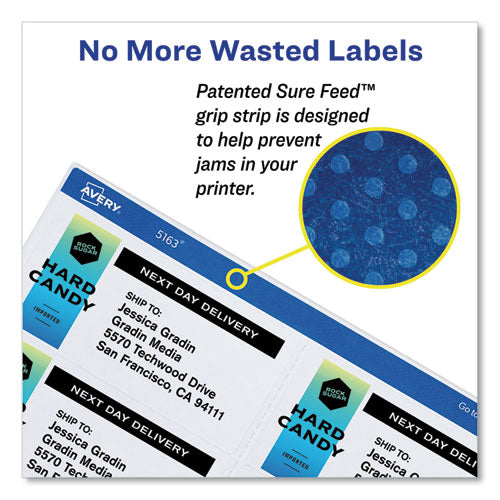 Avery® Shipping Labels W- Trueblock Technology, Laser Printers, 3.5 X 5, White, 4-sheet, 100 Sheets-box freeshipping - TVN Wholesale