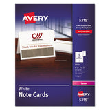 Avery® Note Cards With Matching Envelopes, Laser, 80 Lb, 4.25 X 5.5, Uncoated White, 60 Cards, 2 Cards-sheet, 30 Sheets-pack freeshipping - TVN Wholesale