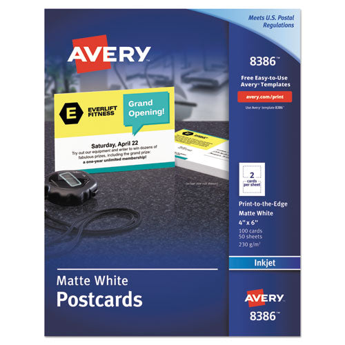 Avery® Postcards For Laser Printers, 4 X 6, Uncoated White, 2-sheet, 100-box freeshipping - TVN Wholesale