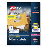Avery® Waterproof Shipping Labels With Trueblock And Sure Feed, Laser Printers, 2 X 4, White, 10-sheet, 50 Sheets-pack freeshipping - TVN Wholesale