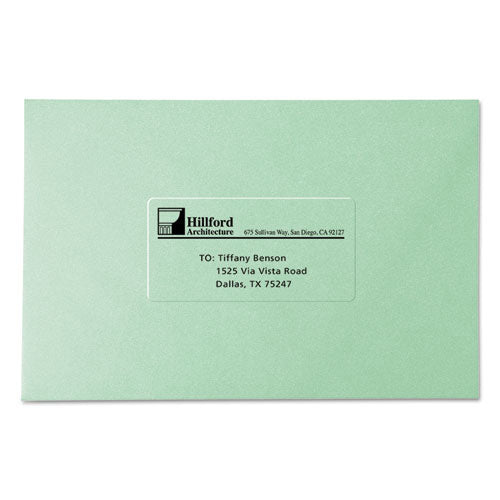Avery® Matte Clear Easy Peel Mailing Labels W- Sure Feed Technology, Laser Printers, 2 X 4, Clear, 10-sheet, 50 Sheets-box freeshipping - TVN Wholesale