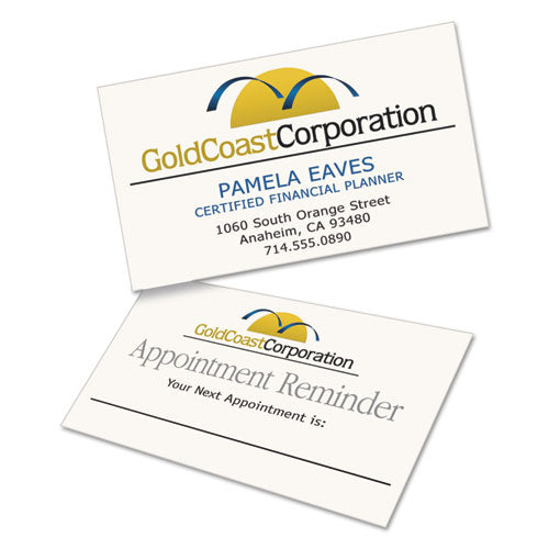 Avery® Clean Edge Business Cards, Laser, 2 X 3.5, Ivory, 200 Cards, 10 Cards-sheet, 20 Sheets-pack freeshipping - TVN Wholesale