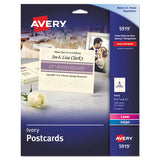 Avery® Printable Postcards, Inkjet-laser, 74 Lb, 4.25 X 5.5, Ivory, 100 Cards, 4 Cards-sheet, 25 Sheets-box freeshipping - TVN Wholesale