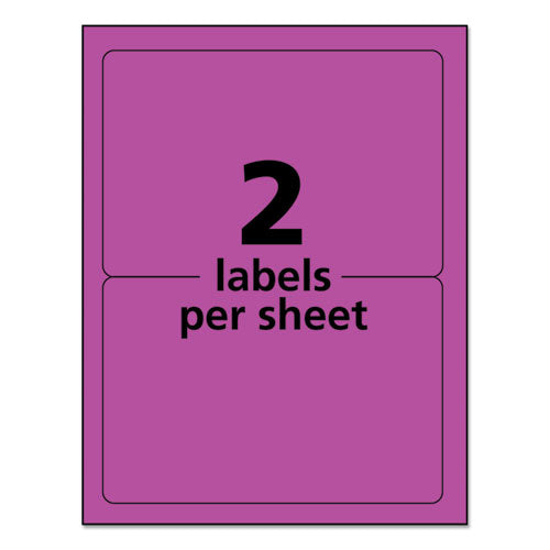 Avery® High-visibility Permanent Laser Id Labels, 5 1-2 X 8 1-2, Neon Magenta, 200-box freeshipping - TVN Wholesale