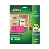 Avery® High-vis Removable Laser-inkjet Id Labels, 2 X 4, Asst. Neon, 120-pack freeshipping - TVN Wholesale
