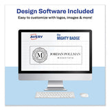 Avery® The Mighty Badge Name Badge Holder Kit, Horizontal, 3 X 1, Laser, Silver, 4 Holders-32 Inserts freeshipping - TVN Wholesale