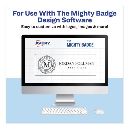 Avery® The Mighty Badge Name Badge Inserts, 1 X 3, Clear, Laser, 20-sheet, 5 Sheets-pack freeshipping - TVN Wholesale
