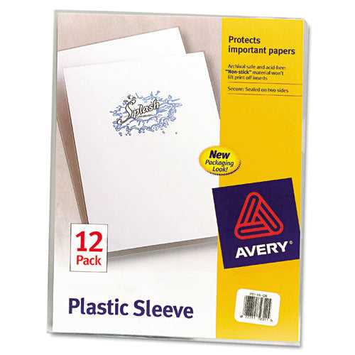 Avery® Clear Plastic Sleeves, Letter Size, Clear, 12-pack freeshipping - TVN Wholesale