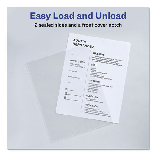 Avery® Clear Plastic Sleeves, Letter Size, Clear, 12-pack freeshipping - TVN Wholesale