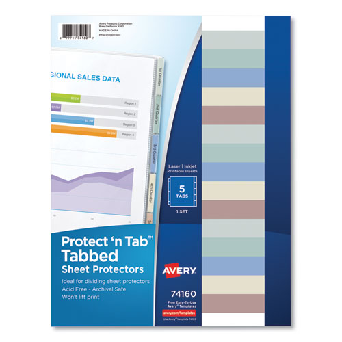 Avery® Protect 'n Tab Top-load Clear Sheet Protectors W-five Tabs, Letter freeshipping - TVN Wholesale