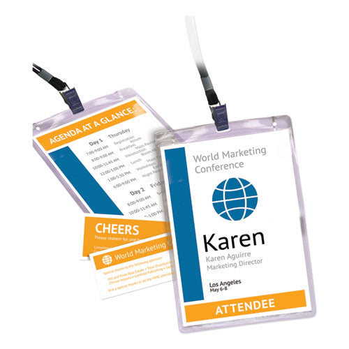 Avery® Clip-style Name Badge Holder With Laser-inkjet Insert, Top Load, 4 X 3, White, 100-box freeshipping - TVN Wholesale