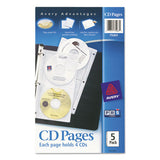 Avery® Two-sided Cd Organizer Sheets For Three-ring Binder, 5-pack freeshipping - TVN Wholesale