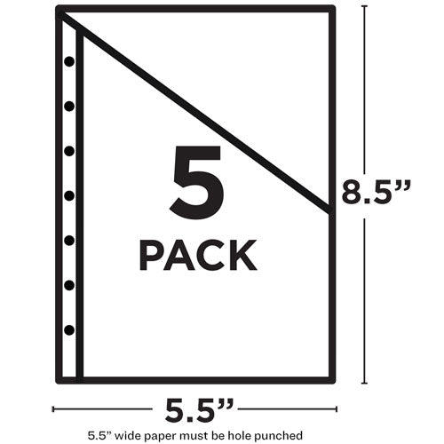 Avery® Small Binder Pockets, Standard, 7-hole Punched, Assorted, 5 1-2 X 9 1-4, 5-pack freeshipping - TVN Wholesale