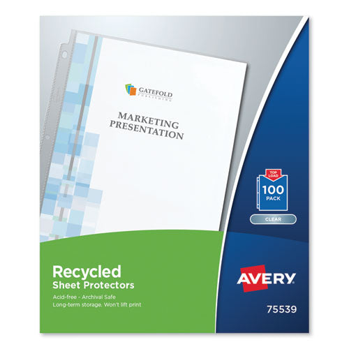 Avery® Top-load Recycled Polypropylene Sheet Protector, Semi-clear, 100-box freeshipping - TVN Wholesale