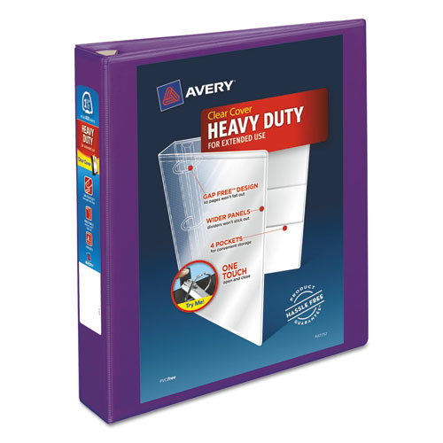 Avery® Heavy-duty View Binder With Durahinge And One Touch Ezd Rings, 3 Rings, 1.5" Capacity, 11 X 8.5, Purple freeshipping - TVN Wholesale