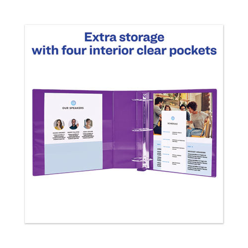 Avery® Heavy-duty View Binder With Durahinge And One Touch Ezd Rings, 3 Rings, 1.5" Capacity, 11 X 8.5, Purple freeshipping - TVN Wholesale