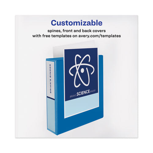 Avery® Heavy-duty View Binder With Durahinge And One Touch Ezd Rings, 3 Rings, 2" Capacity, 11 X 8.5, Pacific Blue freeshipping - TVN Wholesale