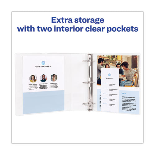 Avery® Heavy-duty Non Stick View Binder With Durahinge And Slant Rings, 3 Rings, 2" Capacity, 11 X 8.5, White, 4-pack freeshipping - TVN Wholesale
