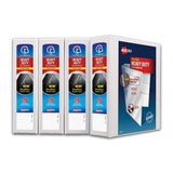 Avery® Heavy-duty Non Stick View Binder With Durahinge And Slant Rings, 3 Rings, 2" Capacity, 11 X 8.5, White, 4-pack freeshipping - TVN Wholesale