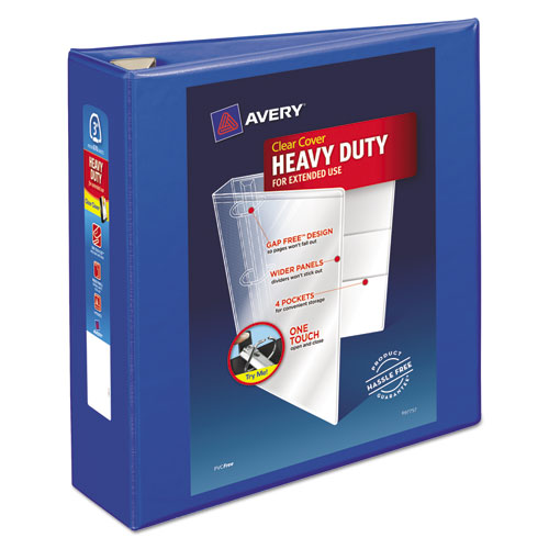 Avery® Heavy-duty View Binder With Durahinge And Locking One Touch Ezd Rings, 3 Rings, 3" Capacity, 11 X 8.5, Pacific Blue freeshipping - TVN Wholesale