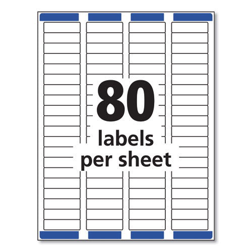 Avery® Easy Peel White Address Labels W- Sure Feed Technology, Inkjet Printers, 0.5 X 1.75, White, 80-sheet, 25 Sheets-pack freeshipping - TVN Wholesale