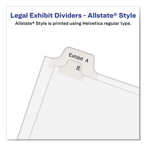 Avery® Preprinted Legal Exhibit Side Tab Index Dividers, Allstate Style, 10-tab, 4, 11 X 8.5, White, 25-pack freeshipping - TVN Wholesale