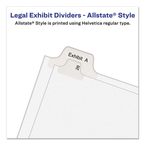 Avery® Preprinted Legal Exhibit Side Tab Index Dividers, Allstate Style, 10-tab, 18, 11 X 8.5, White, 25-pack freeshipping - TVN Wholesale