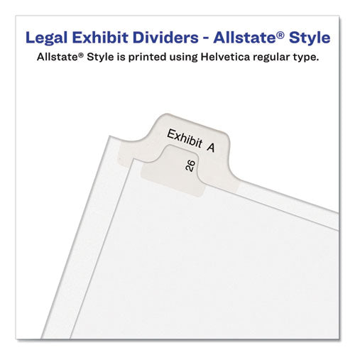 Avery® Preprinted Legal Exhibit Side Tab Index Dividers, Allstate Style, 10-tab, 21, 11 X 8.5, White, 25-pack freeshipping - TVN Wholesale