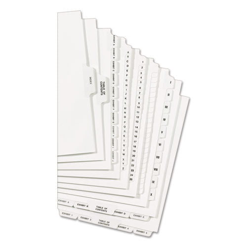 Avery® Preprinted Legal Exhibit Side Tab Index Dividers, Allstate Style, 10-tab, 38, 11 X 8.5, White, 25-pack freeshipping - TVN Wholesale