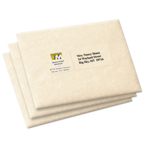 Avery® Matte Clear Easy Peel Mailing Labels W- Sure Feed Technology, Inkjet Printers, 1.33 X 4, Clear, 14-sheet, 25 Sheets-pack freeshipping - TVN Wholesale