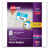 Avery® Flexible Adhesive Name Badge Labels, "hello", 3 3-8 X 2 1-3, Assorted, 120-pk freeshipping - TVN Wholesale