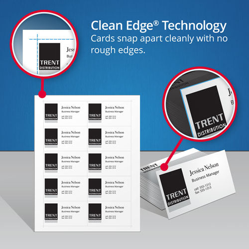 Avery® Round Corner Print-to-the-edge Business Cards, Inkjet, 2 X 3.5, White, 160 Cards, 8 Cards-sheet, 20 Sheets-pack freeshipping - TVN Wholesale