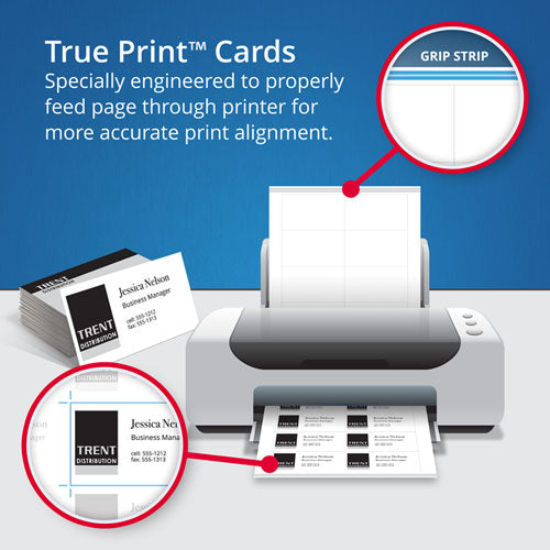 Avery® True Print Clean Edge Business Cards, Inkjet, 2 X 3.5, White, 200 Cards, 10 Cards-sheet, 20 Sheets-pack freeshipping - TVN Wholesale