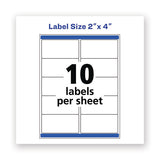 Avery® Waterproof Shipping Labels With Trueblock And Sure Feed, Laser Printers, 2 X 4, White, 10-sheet, 500 Sheets-box freeshipping - TVN Wholesale