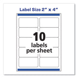 Avery® Shipping Labels W- Trueblock Technology, Inkjet-laser Printers, 2 X 4, White, 10-sheet, 500 Sheets-box freeshipping - TVN Wholesale