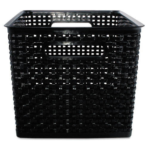 Advantus Weave Bins, 13.88 X 10.5 X 8.75, Black, 2-pack freeshipping - TVN Wholesale