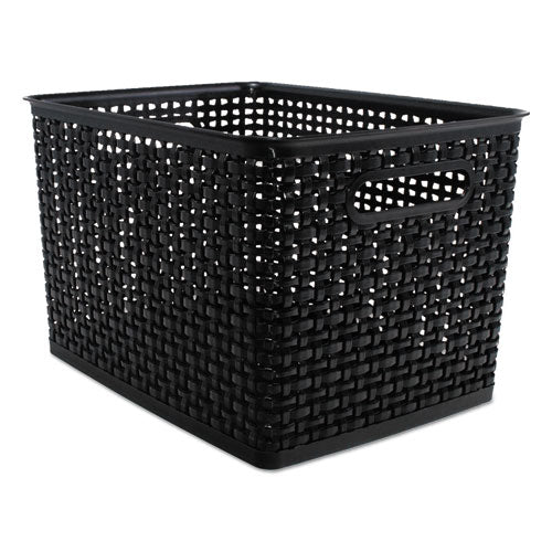 Advantus Weave Bins, 13.88 X 10.5 X 8.75, Black, 2-pack freeshipping - TVN Wholesale