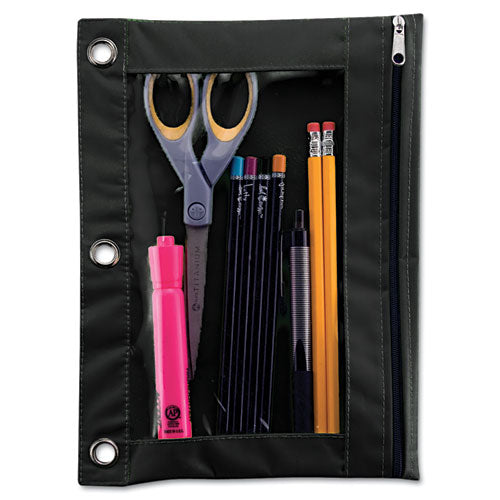 Advantus Binder Pencil Pouch, 10 X 7 3-8, Black-clear, 3-pack freeshipping - TVN Wholesale
