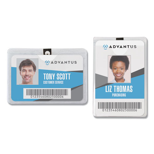 Advantus Id Badge Holder With Clip, Vertical, 3.8 X 4.25, Frosted Transparent, 50-pack freeshipping - TVN Wholesale