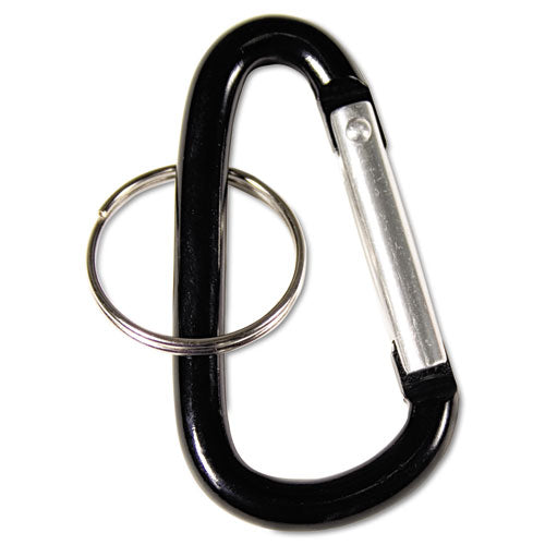 Advantus Carabiner Key Chains, Split Key Rings, Aluminum, Black, 10-pack freeshipping - TVN Wholesale