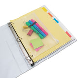 Zip-all Ring Binder Pocket, 6 X 9 1-2, Clear