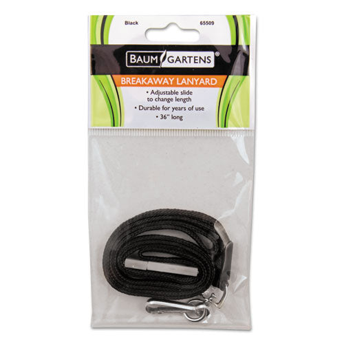 SICURIX® Safety Breakaway Lanyard With Hook, 36", Black freeshipping - TVN Wholesale