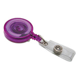 SICURIX® Id Slide-style Belt Clip Card Reels, 30" Extension, Translucent-red-blue-purple freeshipping - TVN Wholesale
