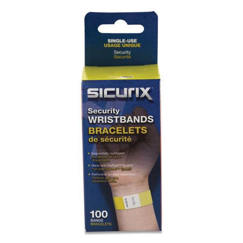 SICURIX® Security Wristbands, 0.75" X 10", Yellow, 100-pack freeshipping - TVN Wholesale