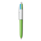 BIC® 4-color Multi-color Ballpoint Pen, Retractable, Medium 1 Mm, Lime-pink-purple-turquoise Ink, Lime Green Barrel, 2-pack freeshipping - TVN Wholesale