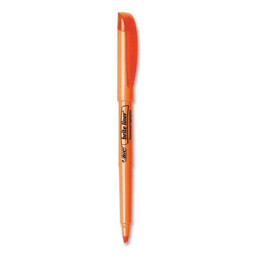 BIC® Brite Liner Highlighter, Fluorescent Orange Ink, Chisel Tip, Orange-black Barrel, Dozen freeshipping - TVN Wholesale