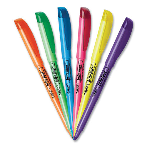 BIC® Brite Liner Highlighter, Fluorescent Yellow Ink, Chisel Tip, Yellow-black Barrel, Dozen freeshipping - TVN Wholesale